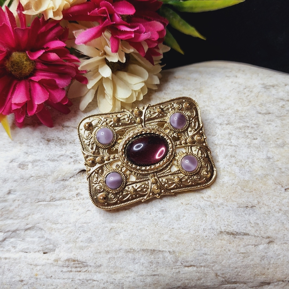 Vintage Rectangular Brooch - image 1